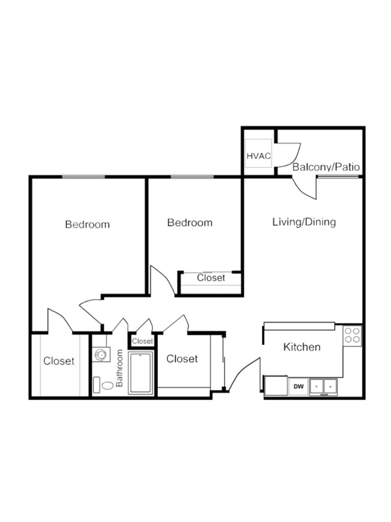 Oakhaven manor two bedroom floor plan