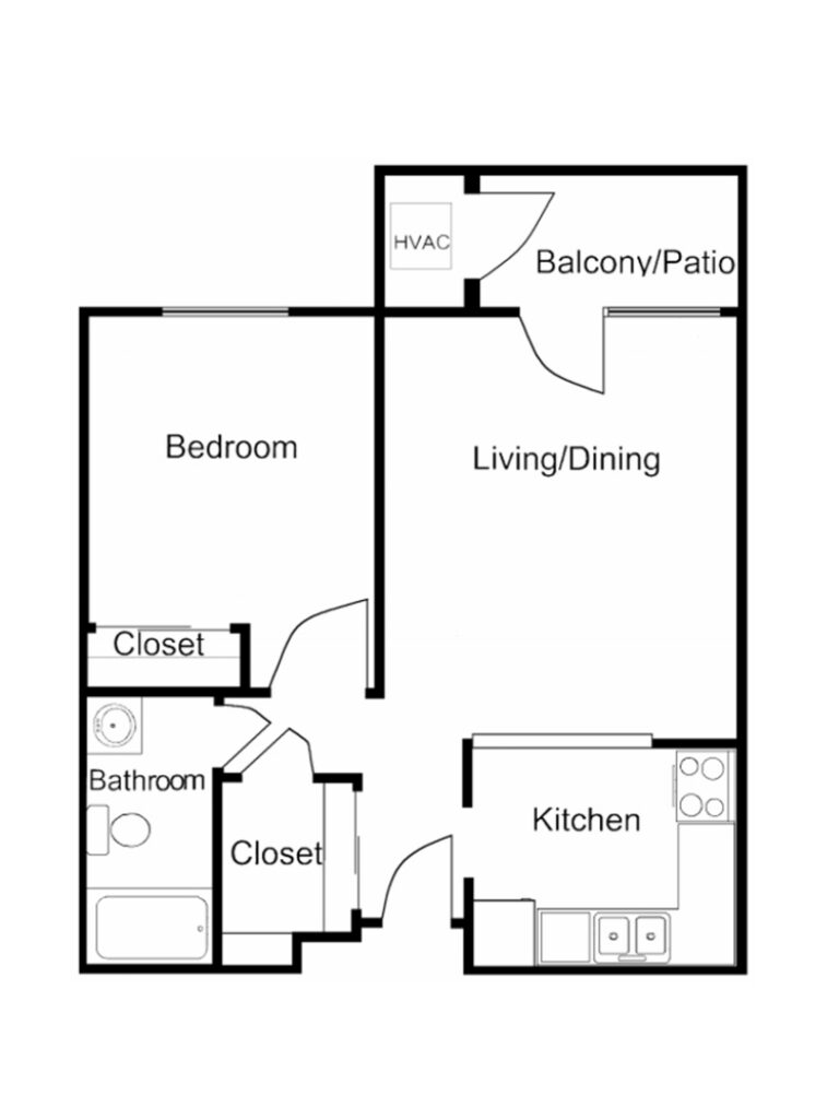Oakhaven Manor one bedroom floor plan